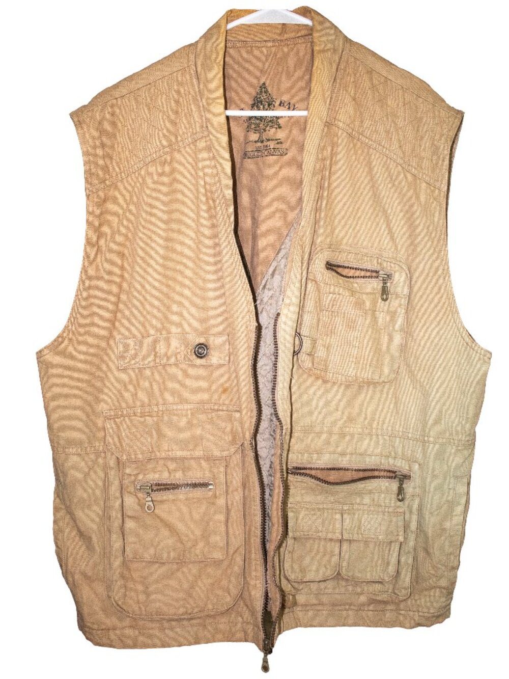 St Johns Bay Rugged Canvas Authentic Utility Outdoor Insulated Vest SIZE XXL